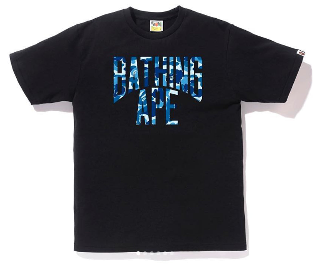 A BATHING APE BAPE ABC CAMO NYC LOGO TEE BLACK BLUE