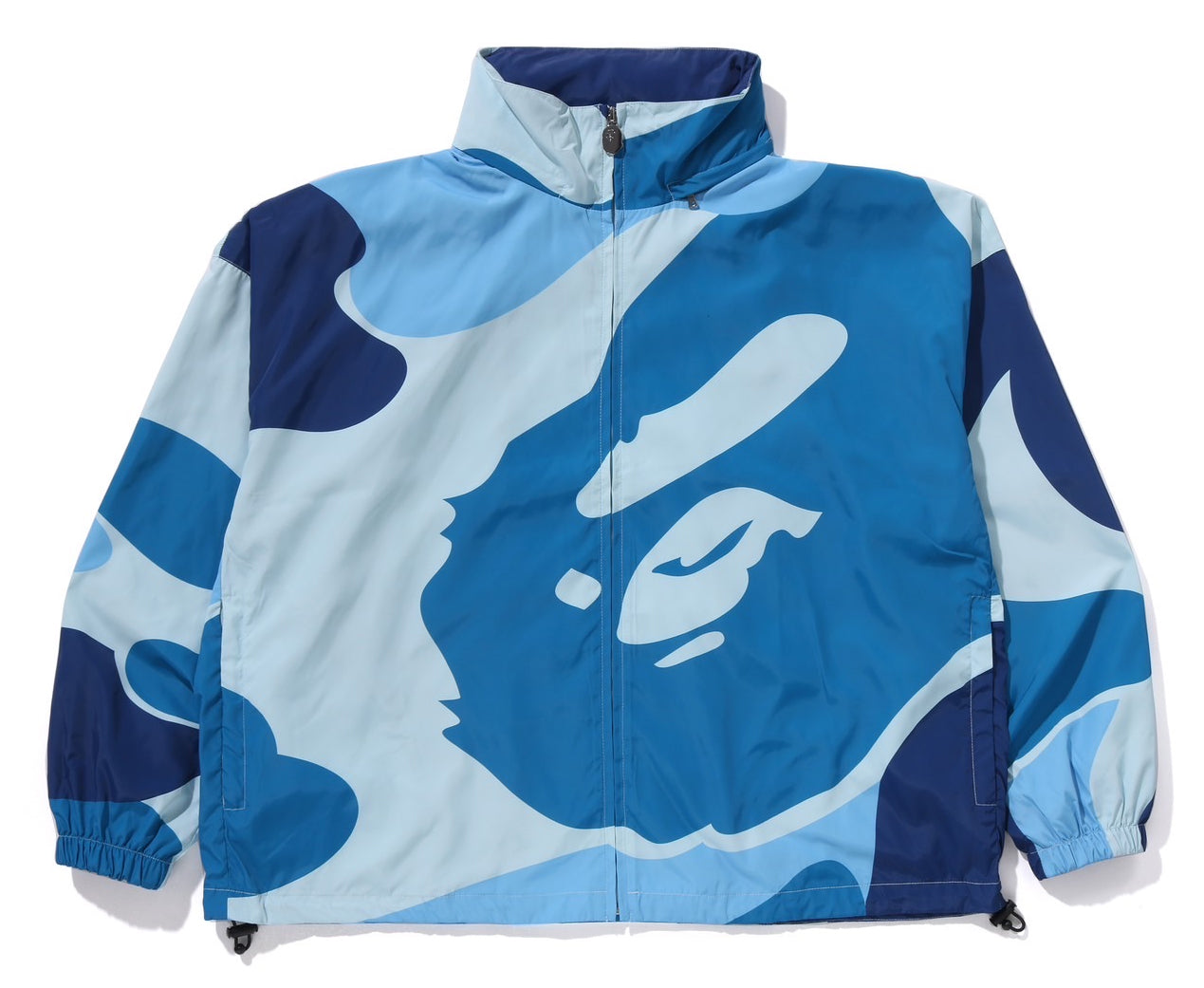 A BATHING APE BAPE ABC CAMO NYLON HOODED JACKET BLUE