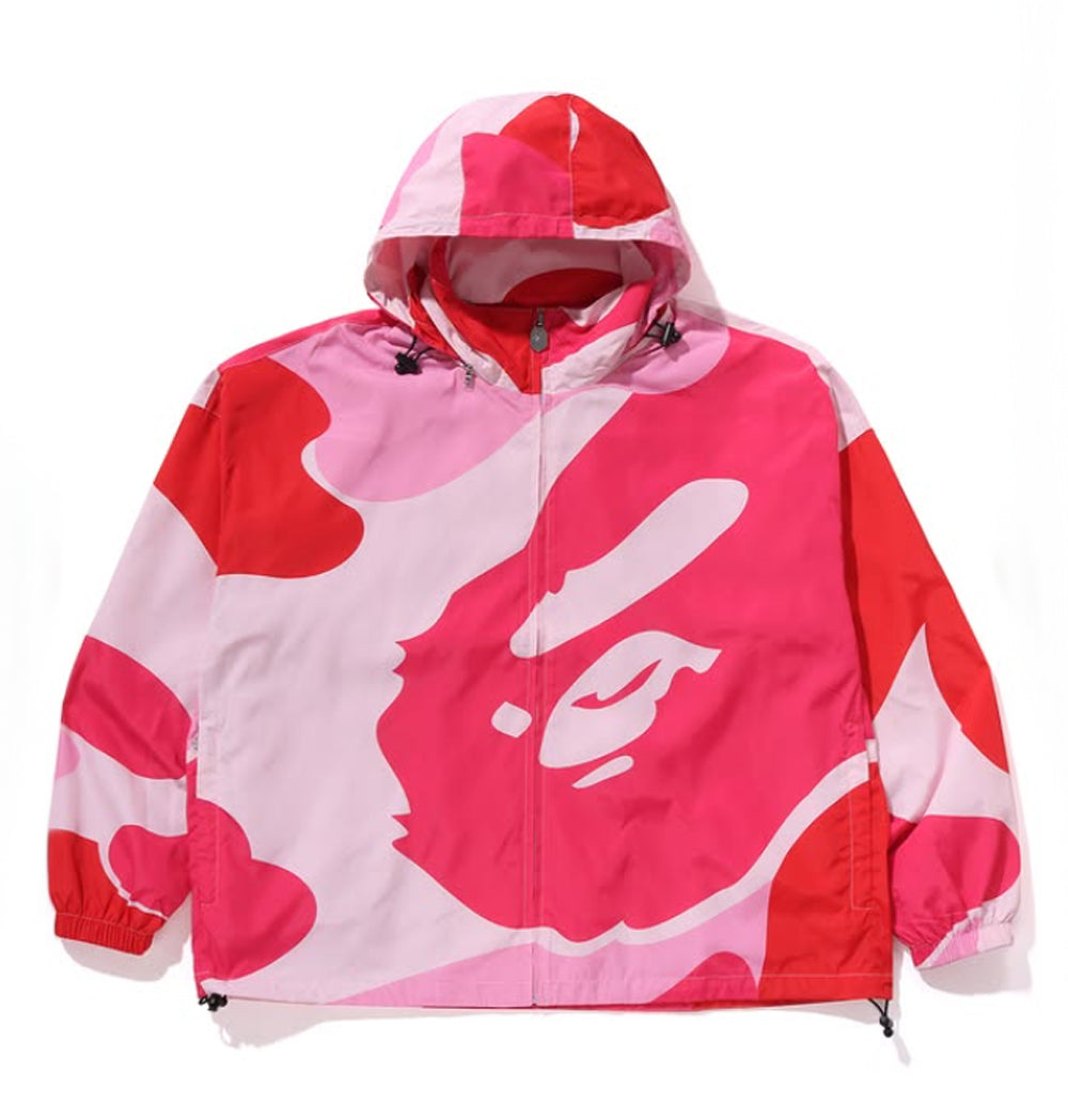 A BATHING APE BAPE ABC CAMO NYLON HOODED JACKET PINK