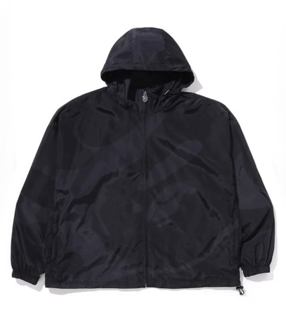 A BATHING APE BAPE ABC CAMO NYLON HOODED JACKET BLACK