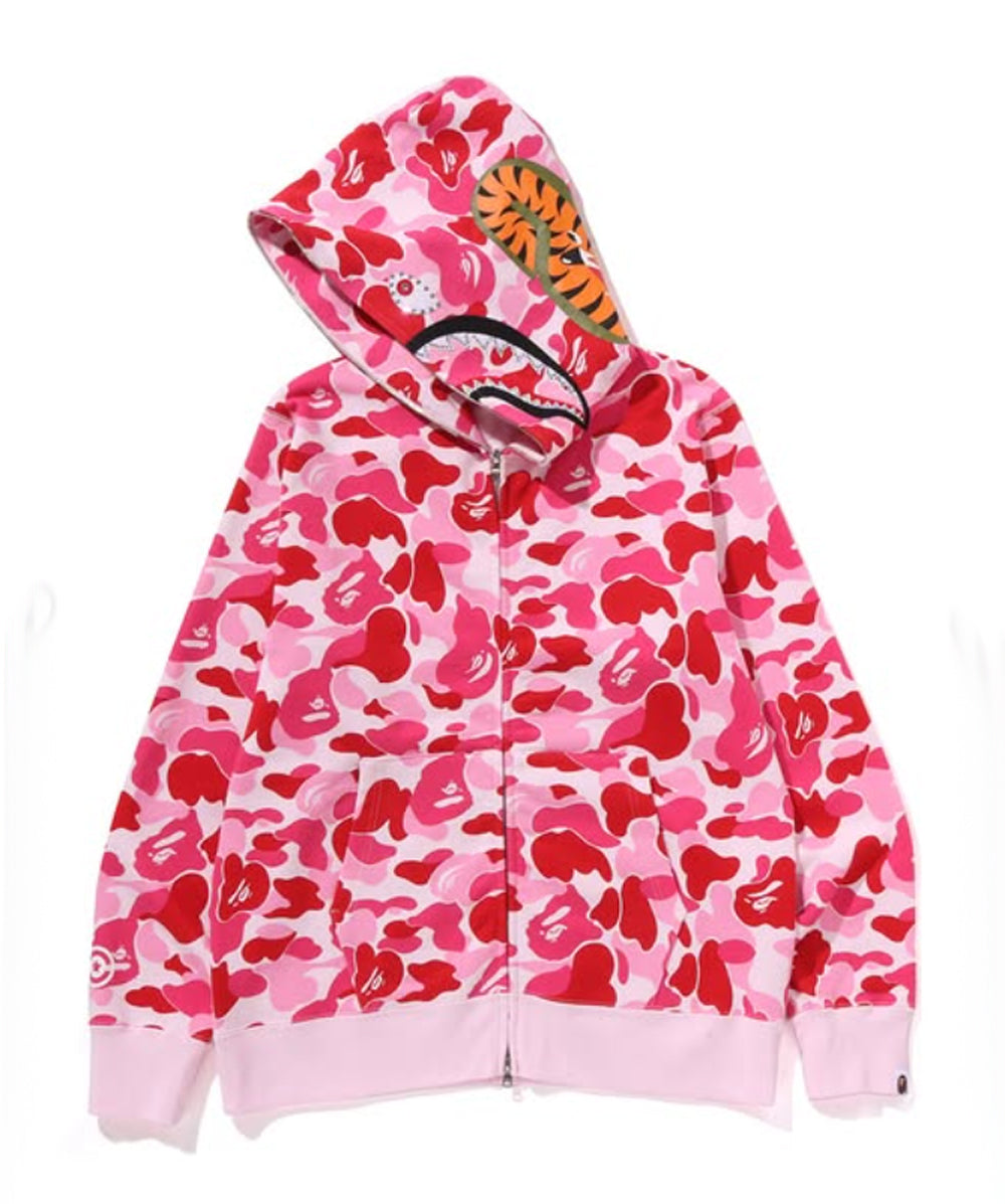 A BATHING APE BAPE ABC CAMO CRYSTAL STONE SHARK FULL ZIP HOODIE PINK