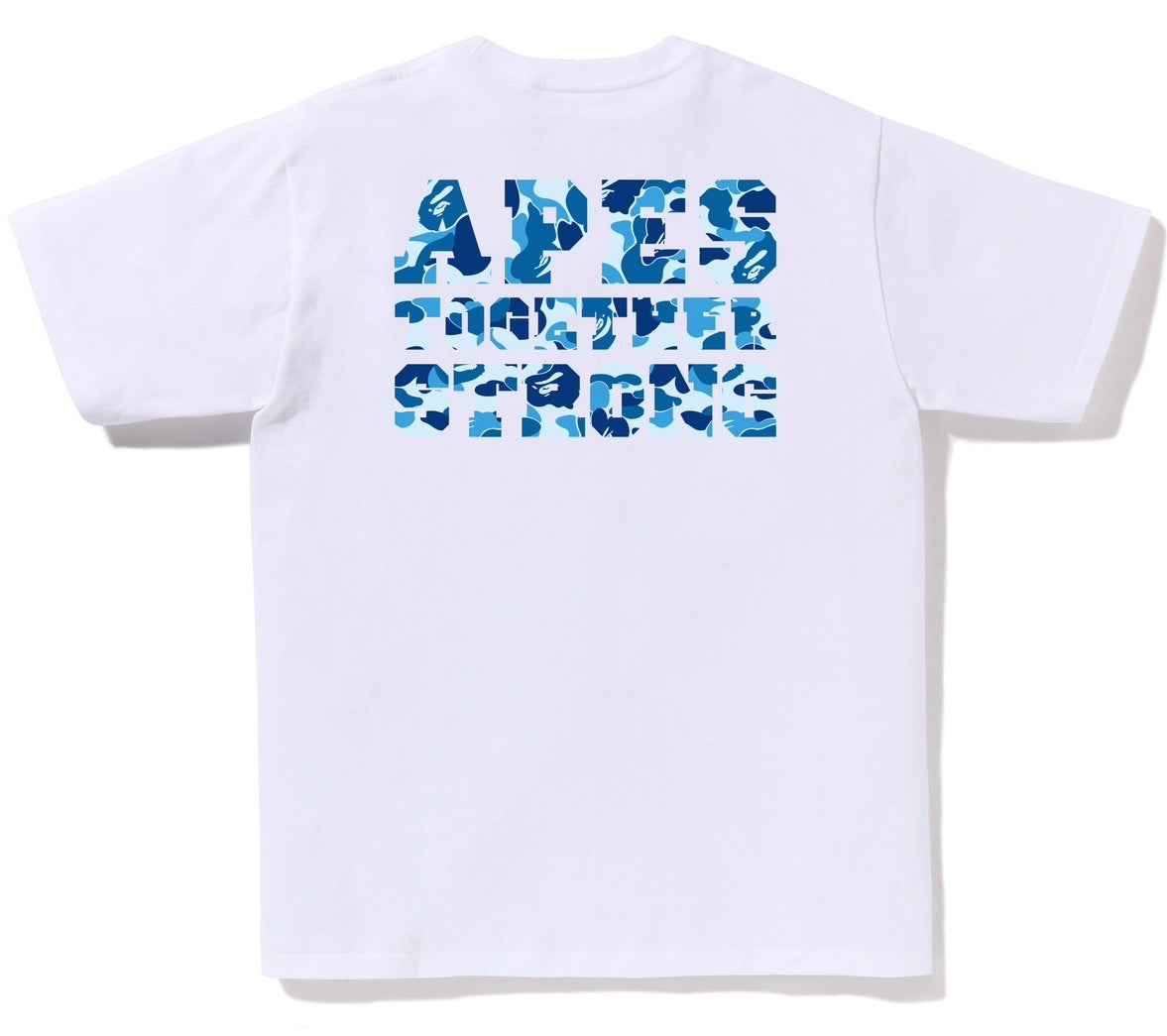 A BATHING APE BAPE ABC CAMO COLLEGE ATS TEE WHITE BLUE