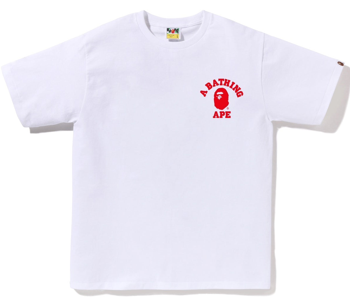A BATHING APE BAPE ABC CAMO COLLEGE ATS TEE WHITE PINK