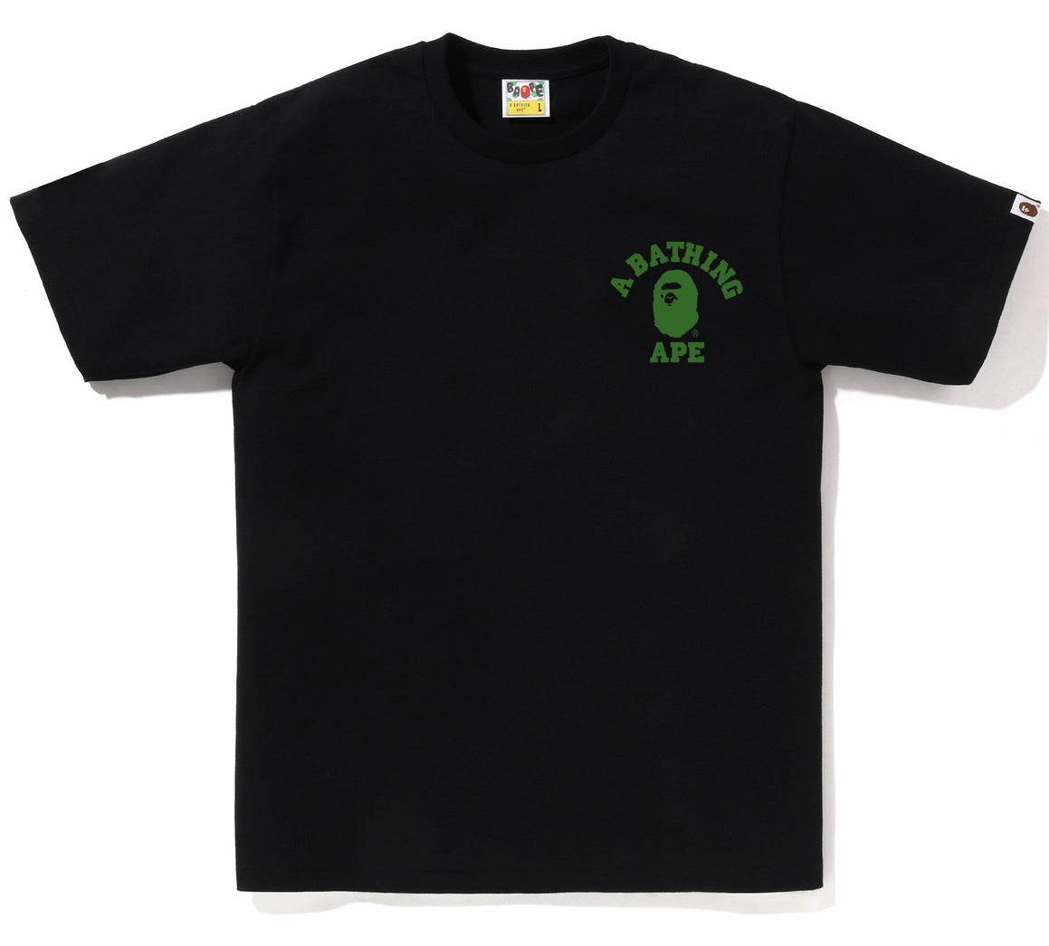 A BATHING APE BAPE ABC CAMO COLLEGE ATS TEE BLACK GREEN