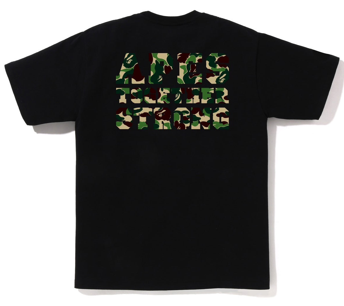 A BATHING APE BAPE ABC CAMO COLLEGE ATS TEE BLACK GREEN