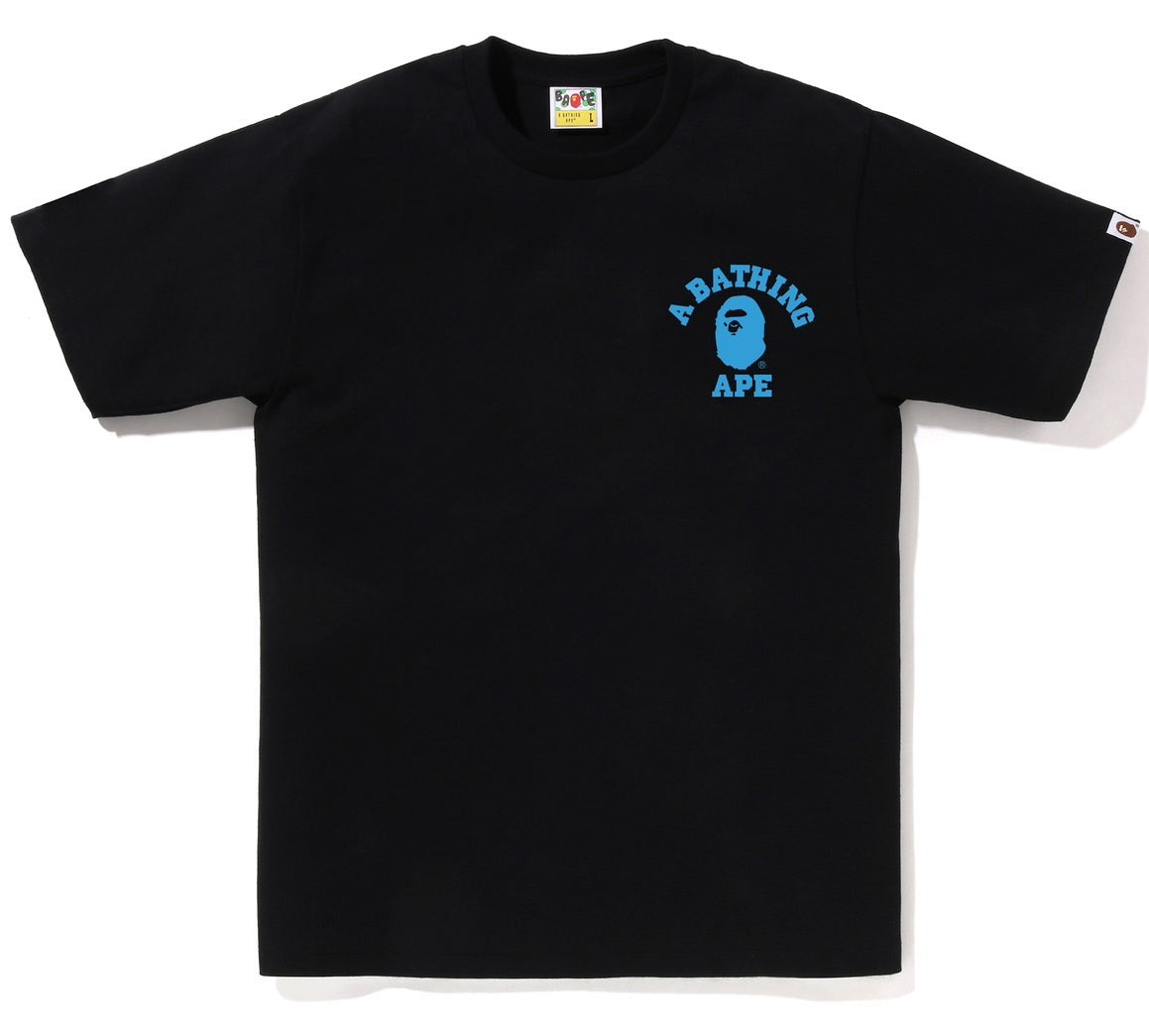A BATHING APE BAPE ABC CAMO COLLEGE ATS TEE BLACK BLUE