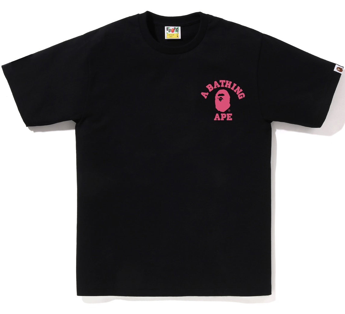 A BATHING APE BAPE ABC CAMO COLLEGE ATS TEE BLACK PINK