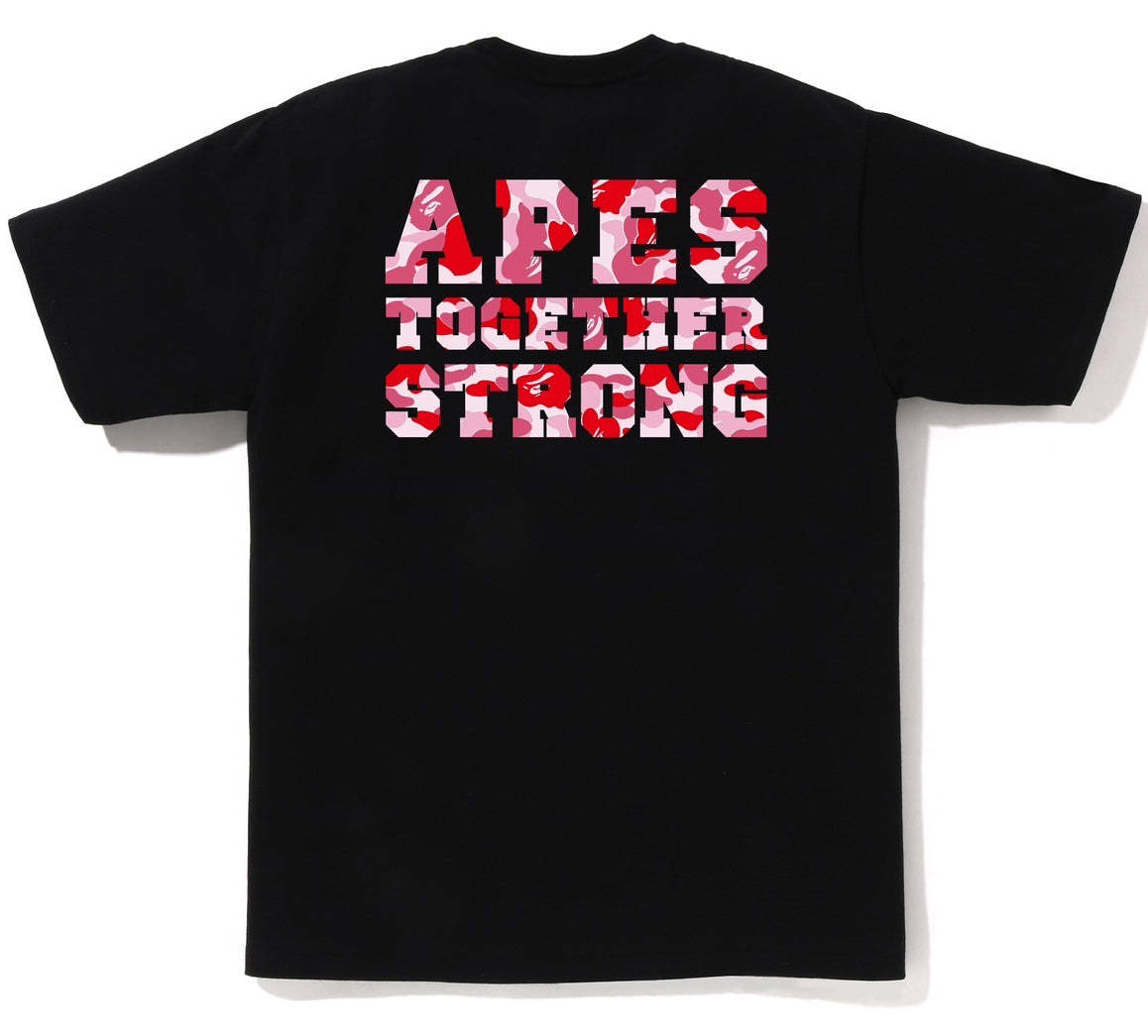 A BATHING APE BAPE ABC CAMO COLLEGE ATS TEE BLACK PINK