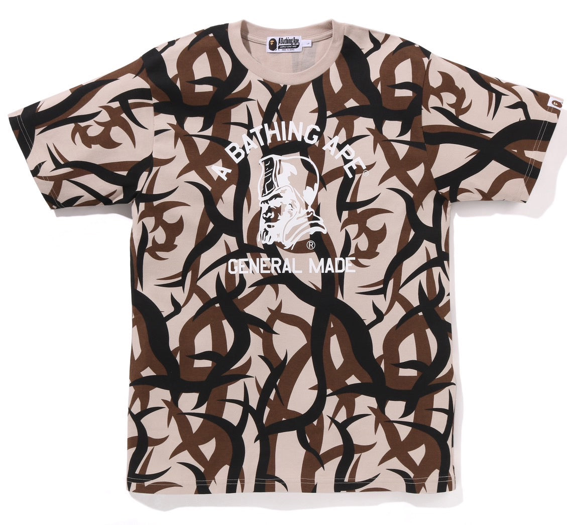 A BATHING APE BAPE TRIAL CAMO GENERAL TEE BEIGE