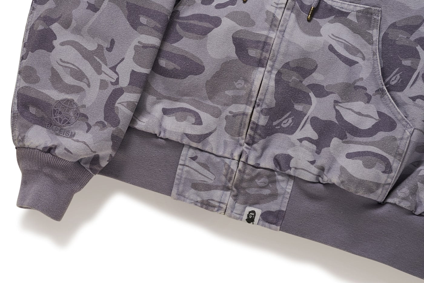 A BATHING APE BAPE KIDSUPER SOLID CAMO JACQUARD JACKET GRAY