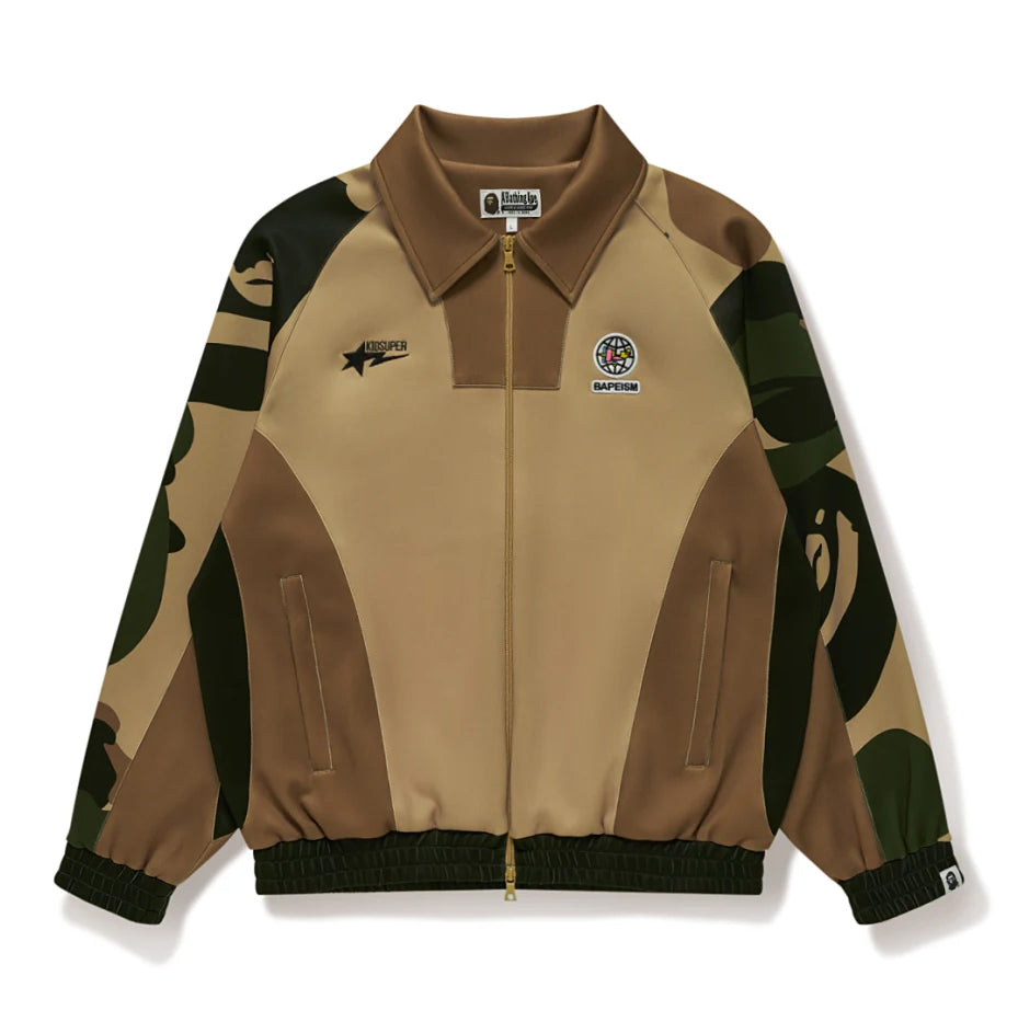 A BATHING APE BAPE x KIDSUPER PATCHWORK TRACK JACKET GREEN