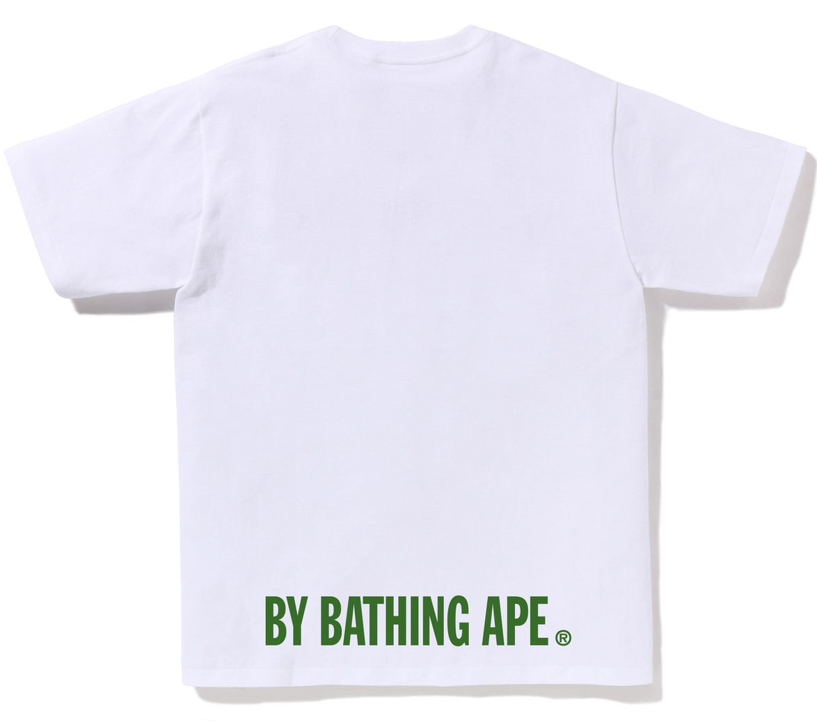A BATHING APE BAPE ABC CAMO APE FACE STA TEE WHITE GREEN