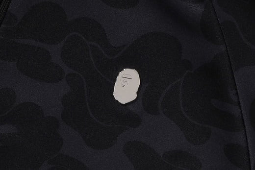A BATHING APE BAPE SOLID CAMO RELAXED FIT SHARK FULL ZIP HOODIE BLACK