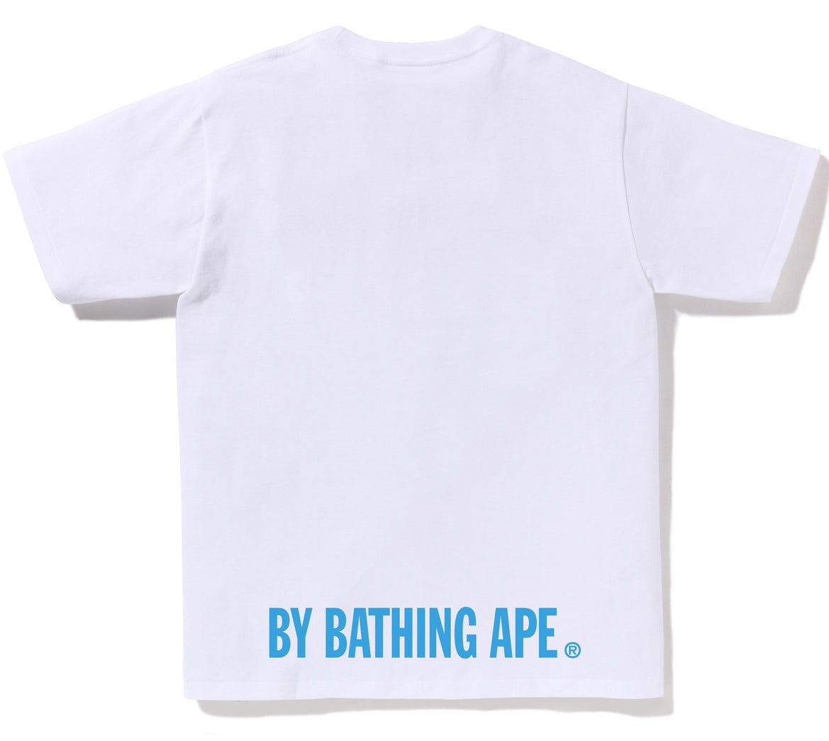 A BATHING APE BAPE ABC CAMO APE FACE STA TEE WHITE BLUE