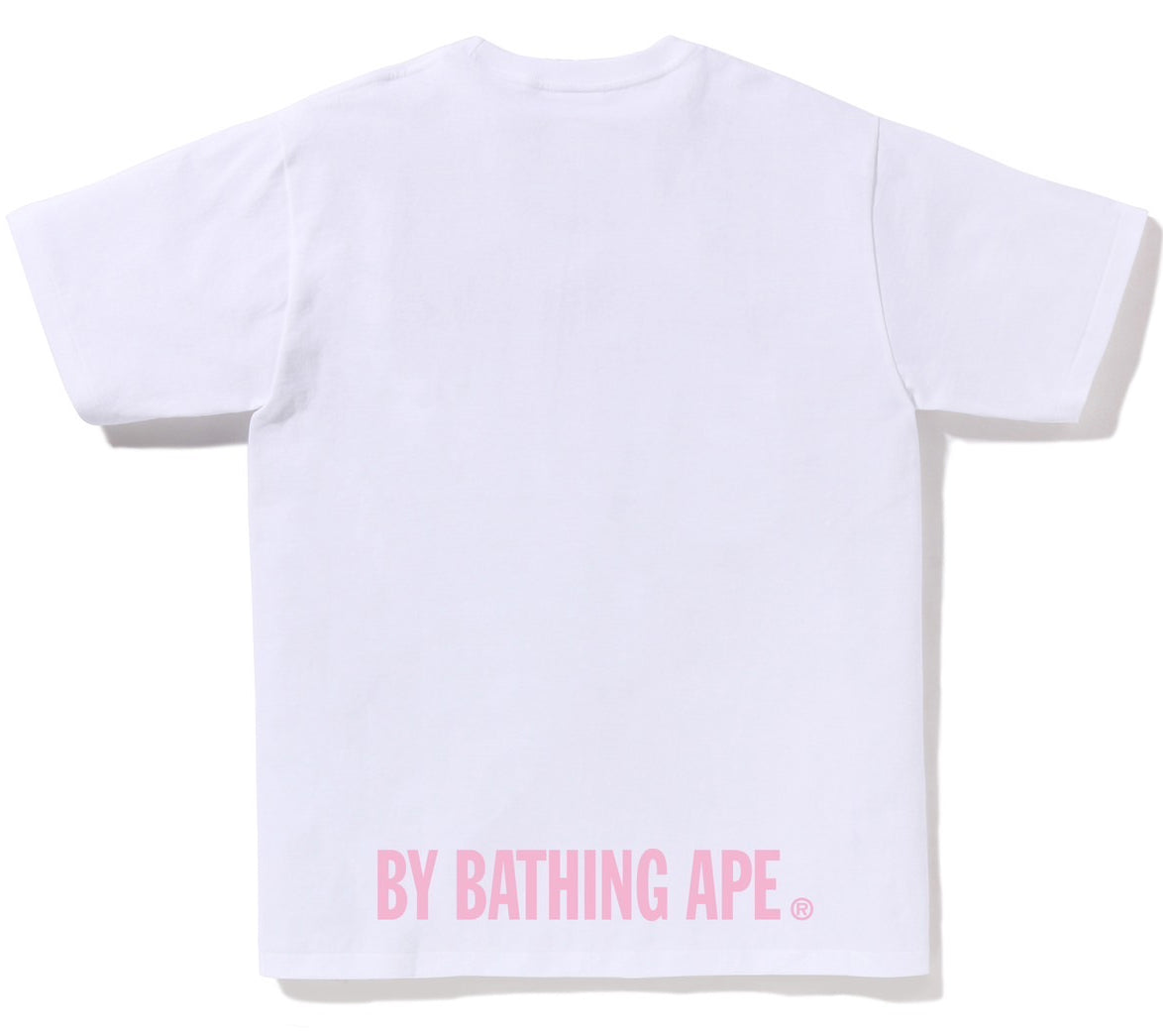 A BATHING APE BAPE ABC CAMO APE FACE STA TEE WHITE PINK