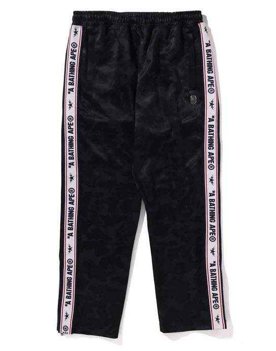 A BATHING APE BAPE SOLID CAMO ONE POINT RELAXED FIT SWEAT PANTS BLACK