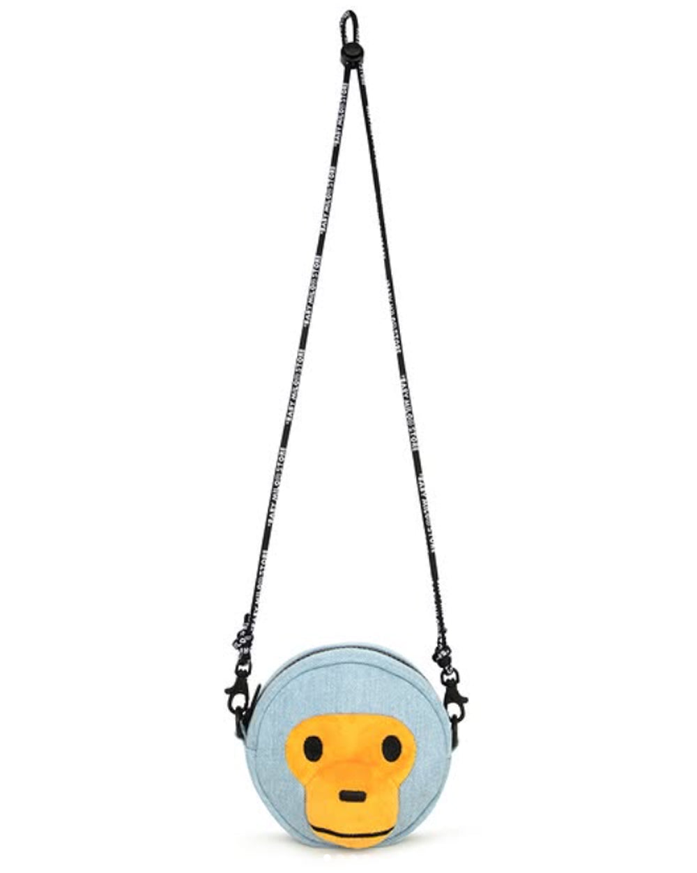 A BATHING APE BAPE BABY MILO STORE BABY MILO FACE DENIM CROSS BAG