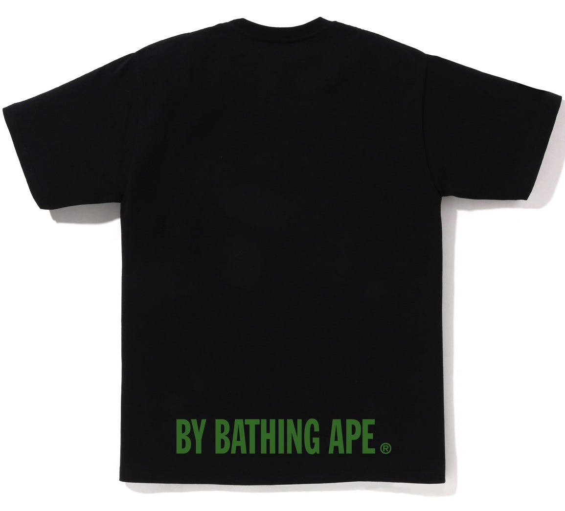 A BATHING APE BAPE ABC CAMO APE FACE STA TEE BLACK GREEN
