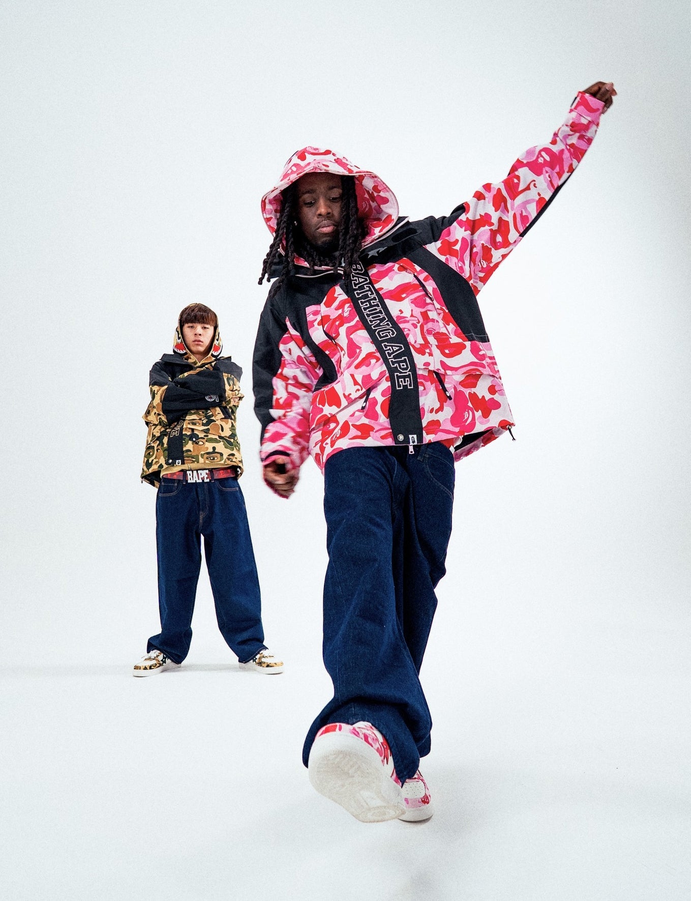 A BATHING APE BAPE x KIDSUPER CAMO SNOWBOARD JACKET MULTI