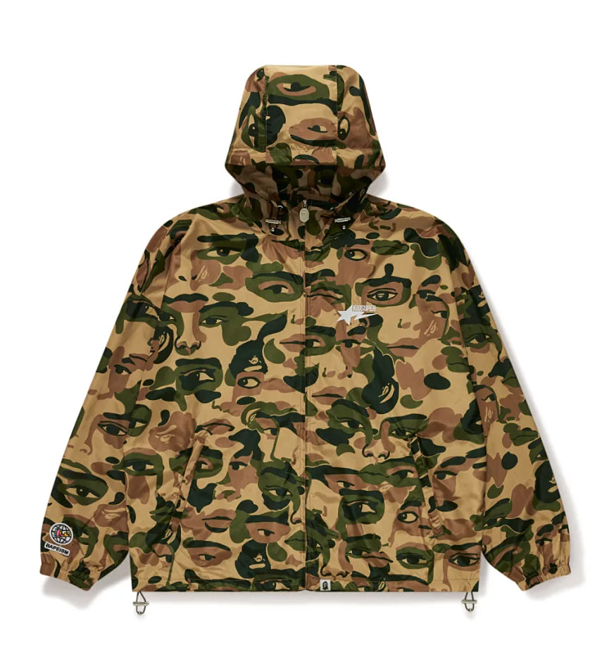 A BATHING APE BAPE x KIDSUPER CAMO LIGHT WEIGHT JACKET GREEN