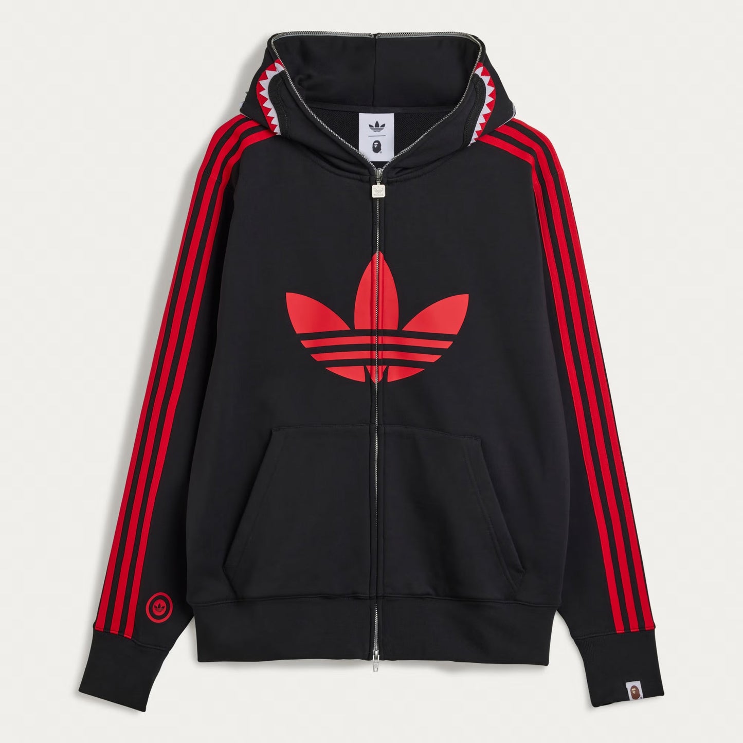 A BATHING APE BAPE x ADIDAS SHARK FULL ZIP HOODIE BLACK