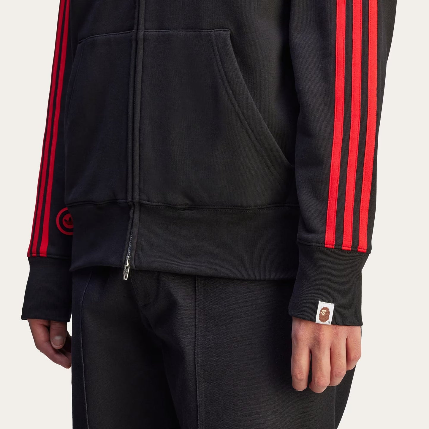 A BATHING APE BAPE x ADIDAS SHARK FULL ZIP HOODIE BLACK