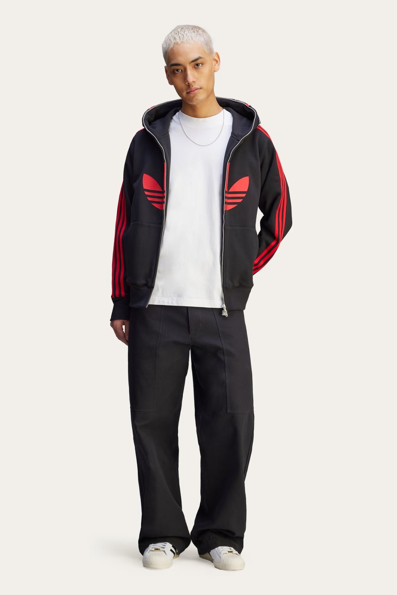 A BATHING APE BAPE x ADIDAS SHARK FULL ZIP HOODIE BLACK