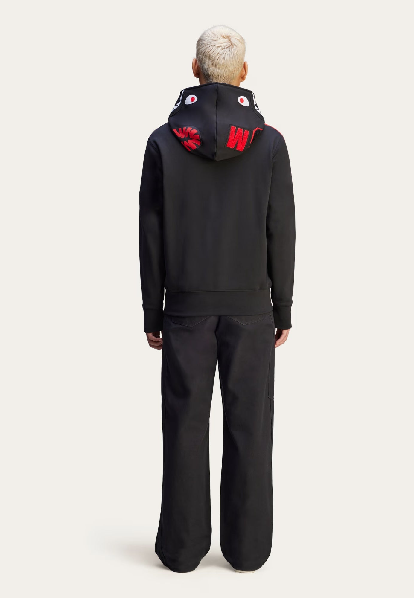 A BATHING APE BAPE x ADIDAS SHARK FULL ZIP HOODIE BLACK