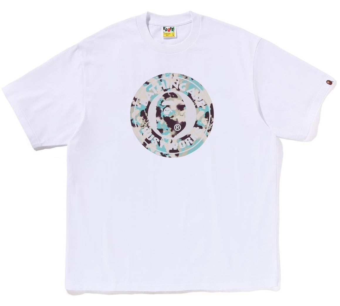 A BATHING APE BAPE MAP CAMO BUSY WORKS RELAXED FIT TEE WHITE