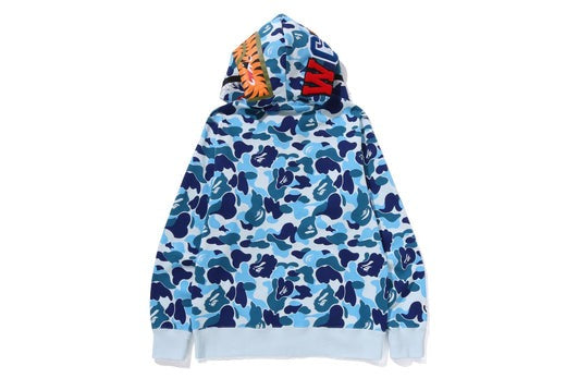 A BATHING APE BAPE ABC CAMO CRYSTAL STONE SHARK FULL ZIP HOODIE BLUE