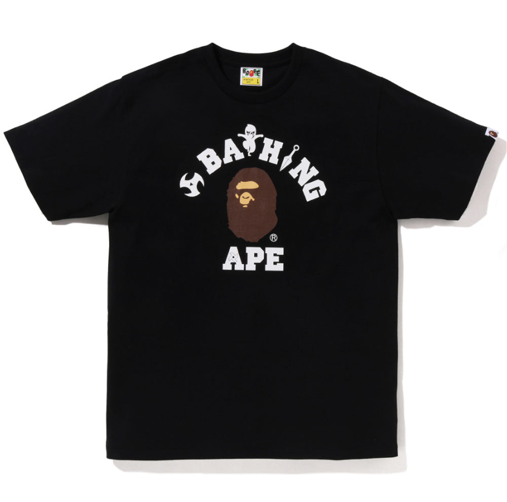 A BATHING APE BAPE NINJA COLLEGE TEE ( JAPAN LIMITED ) BLACK