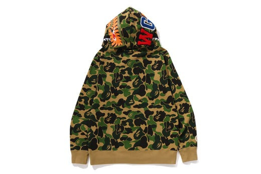 A BATHING APE BAPE ABC CAMO CRYSTAL STONE SHARK FULL ZIP HOODIE GREEN