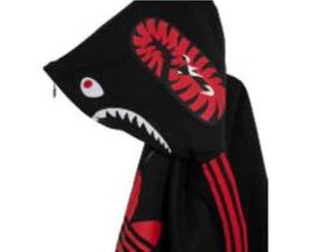 A BATHING APE BAPE x ADIDAS SHARK FULL ZIP HOODIE BLACK