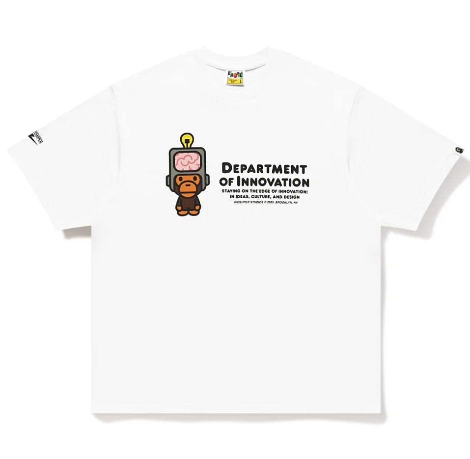 A BATHING APE BAPE x KIDSUPER MILO GRAPHIC TEE WHITE