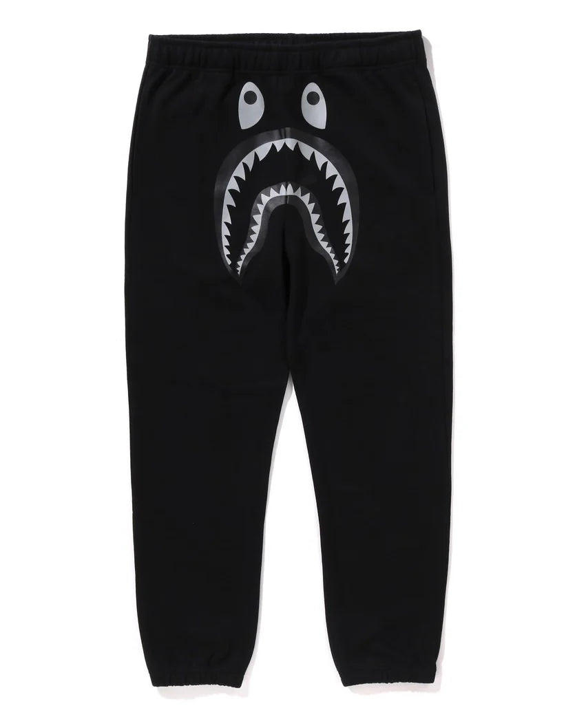 A BATHING APE BAPE SHARK SWEAT PANTS BLACK