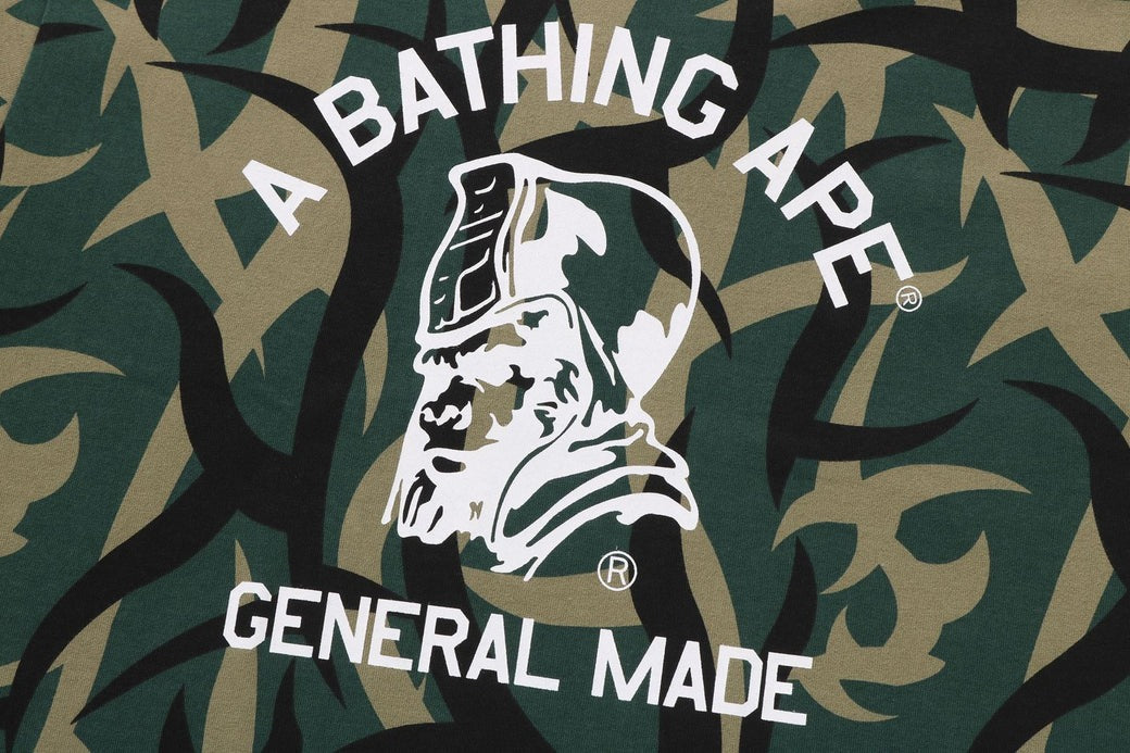 A BATHING APE BAPE TRIAL CAMO GENERAL TEE GREEN