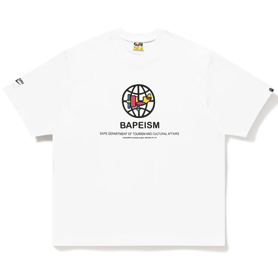 A BATHING APE BAPE x KIDSUPER BAPEISM LOGO TEE WHITE