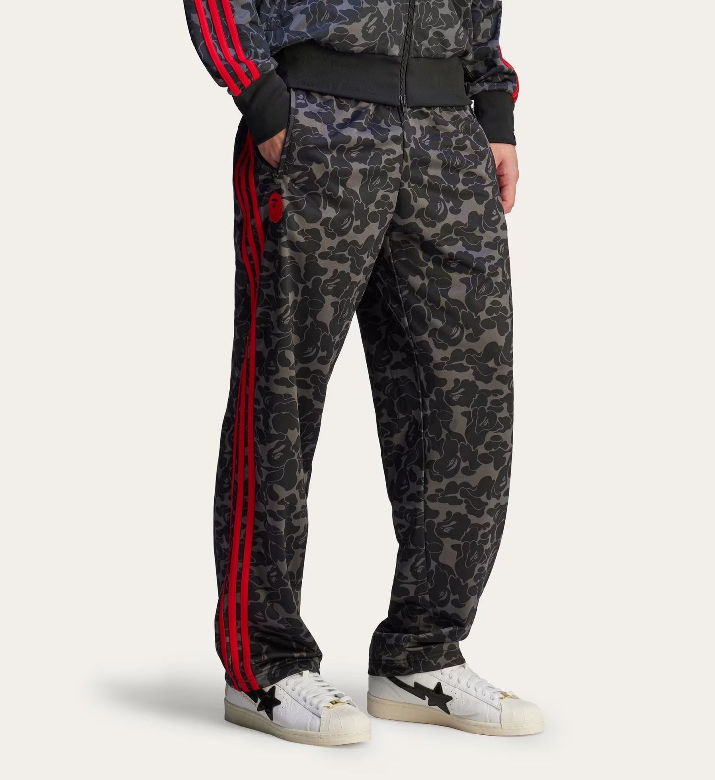 A BATHING APE BAPE x ADIDAS FIREBIRD TRACK PANTS BLACK