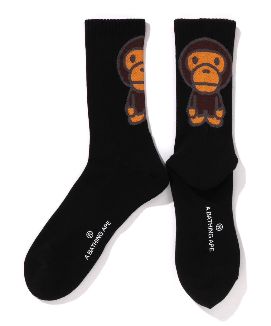 A BATHING APE BAPE BABY MILO SOCKS BLACK