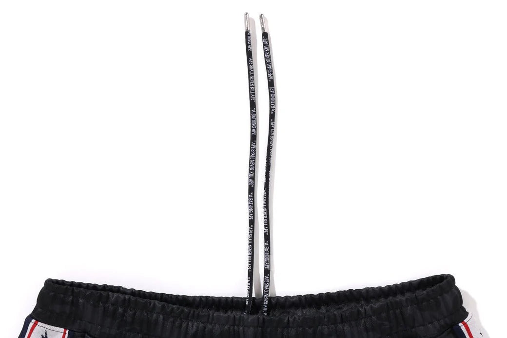 A BATHING APE BAPE SOLID CAMO ONE POINT RELAXED FIT SWEAT PANTS BLACK