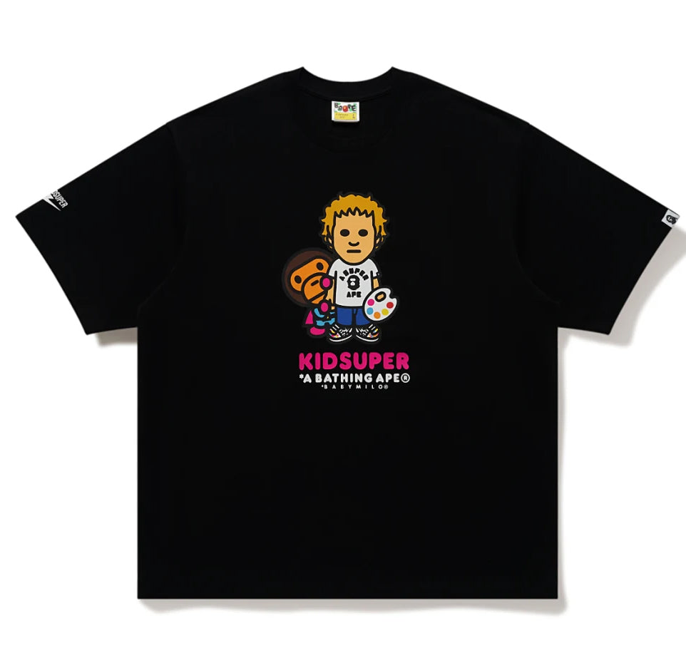 A BATHING APE BAPE x KIDSUPER MILO TEE BLACK