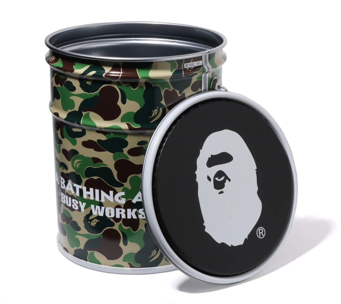 A BATHING APE BAPE ABC CAMO STEEL CAN STOOL GREEN