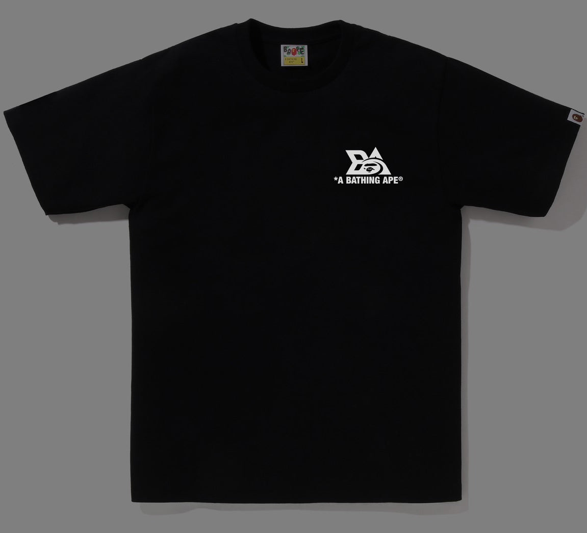 A BATHING APE BAPE REFLECTOR TECH LOGO TEE BLACK