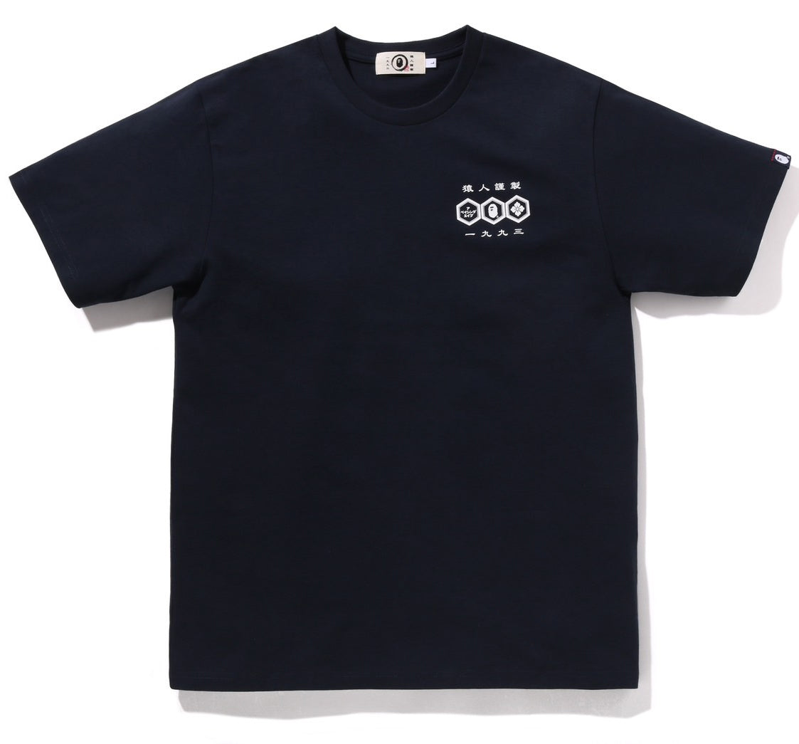 A BATHING APE BAPE JAPANESE HEXAGON TEE NAVY