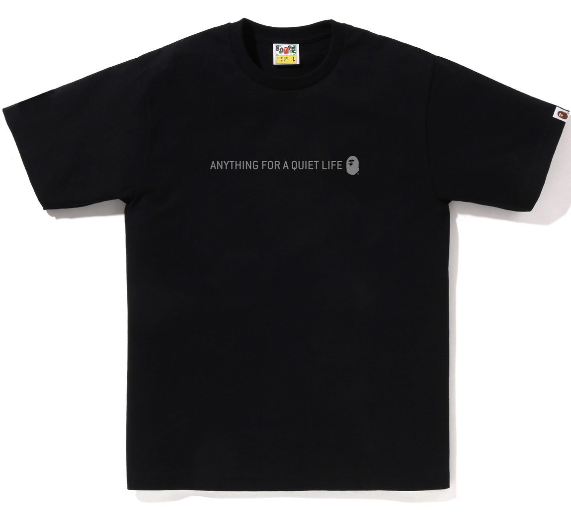 A BATHING APE BAPE REFLECTOR INDUSTRIAL LOGO TEE BLACK
