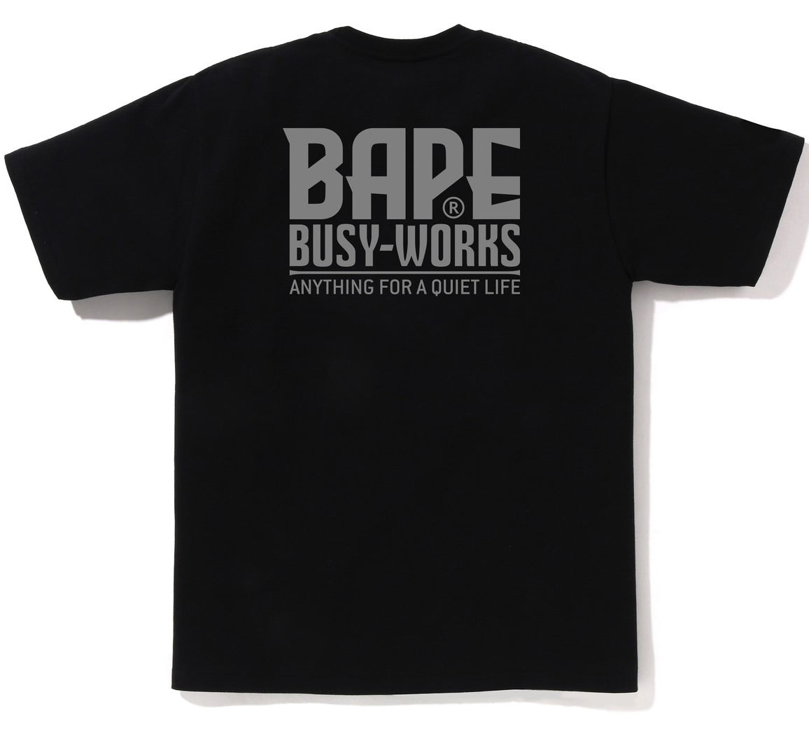 A BATHING APE BAPE REFLECTOR INDUSTRIAL LOGO TEE BLACK