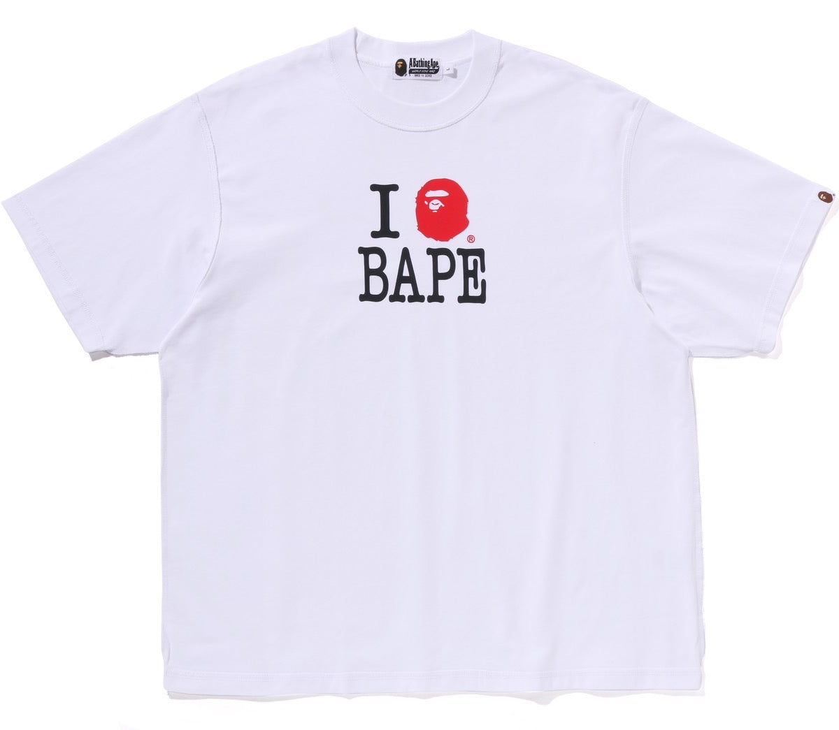 A BATHING APE BAPE LOGO INSIDE OUT RELAXED FIT TEE WHITE