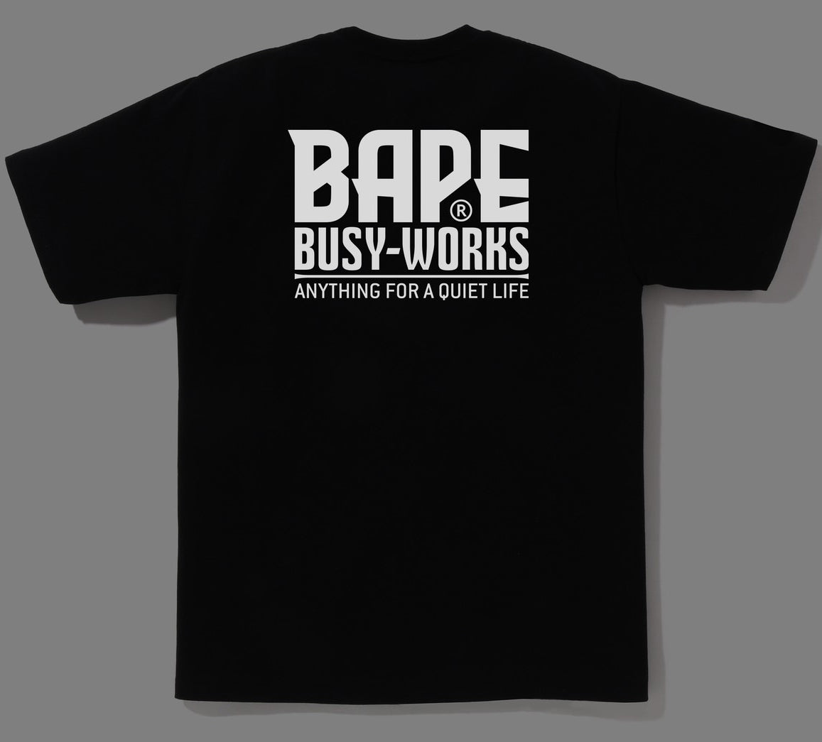 A BATHING APE BAPE REFLECTOR INDUSTRIAL LOGO TEE BLACK