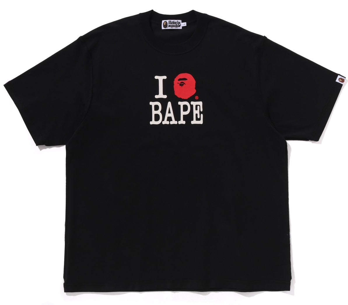 A BATHING APE BAPE LOGO INSIDE OUT RELAXED FIT TEE BLACK