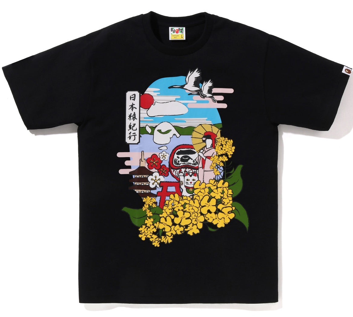 A BATHING APE BAPE JAPAN CULTURE SPRING APE HEAD TEE BLACK